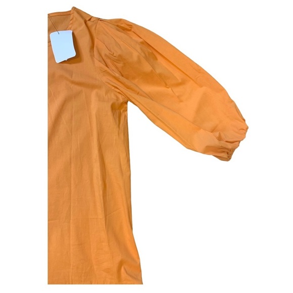 NWT FRILLY HEM TUNIC Dress With 3/4 Length Sleeves & Back Keyhole Orange 4/UK 8 - Picture 5 of 10